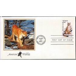 USA 1987, Fauna: lew górski. FDC