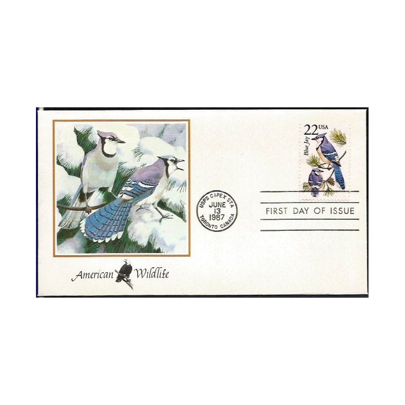 USA 1987, Fauna: modrosójka, ptak. FDC