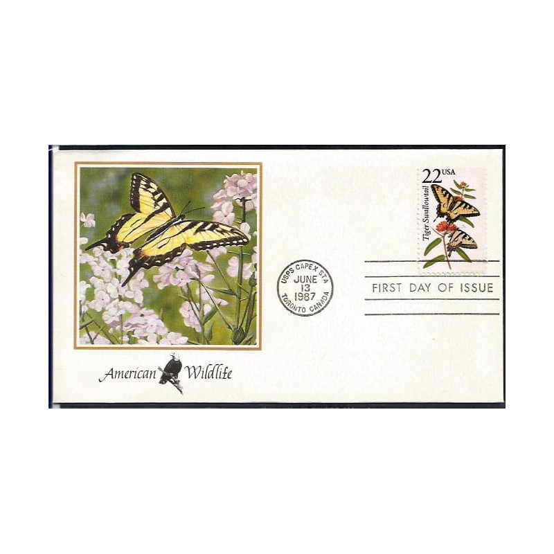 USA 1987, Fauna: motyl, owad. FDC