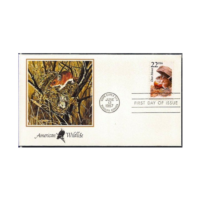 USA 1987, Fauna: mysz. FDC