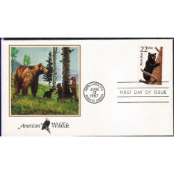 USA 1987, Fauna: niedźwiedź czarny. FDC
