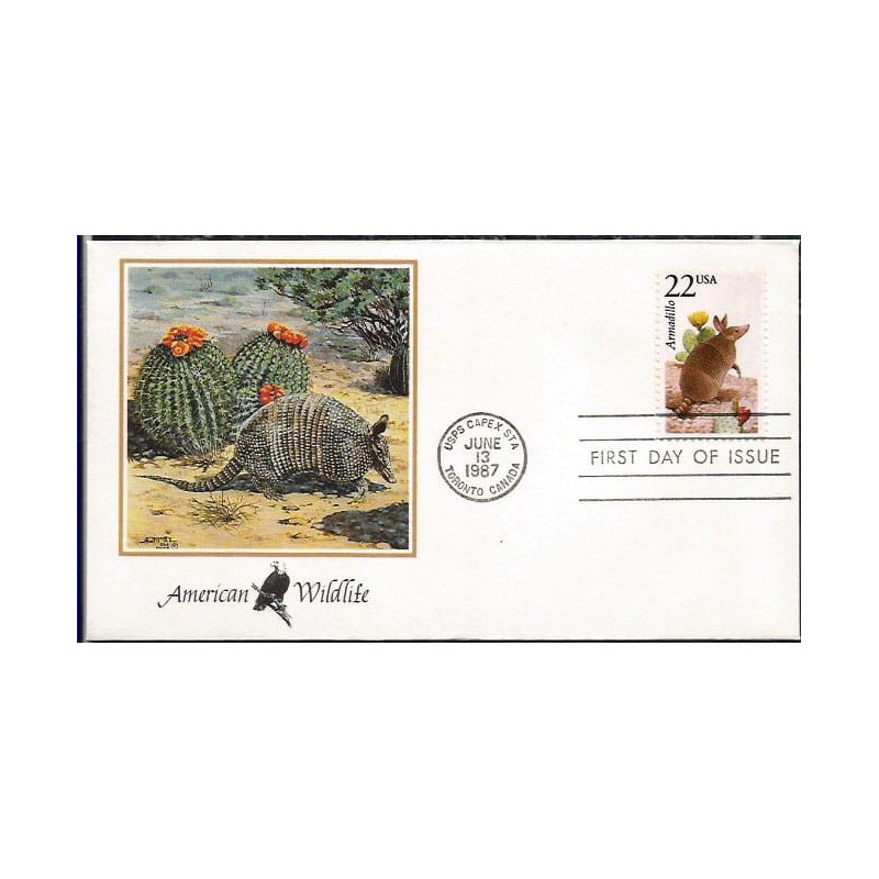 USA 1987, Fauna: pancernik. FDC