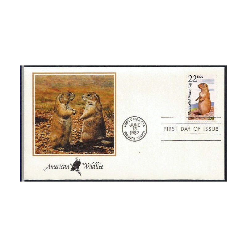 USA 1987, Fauna: piesek preriowy. FDC