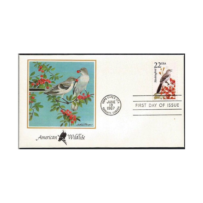 USA 1987, Fauna: przedrzeźniacz, ptak. FDC
