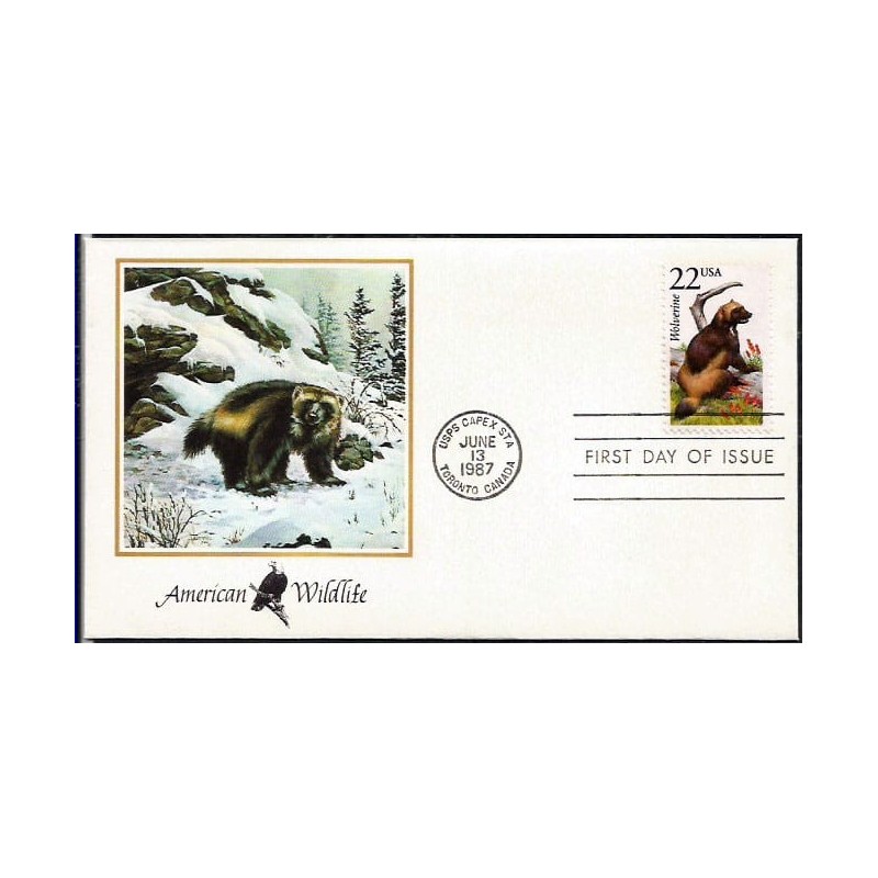 USA 1987, Fauna: rosomak. FDC