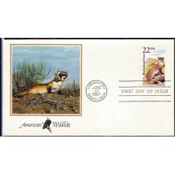 USA 1987, Fauna: tchórz. FDC