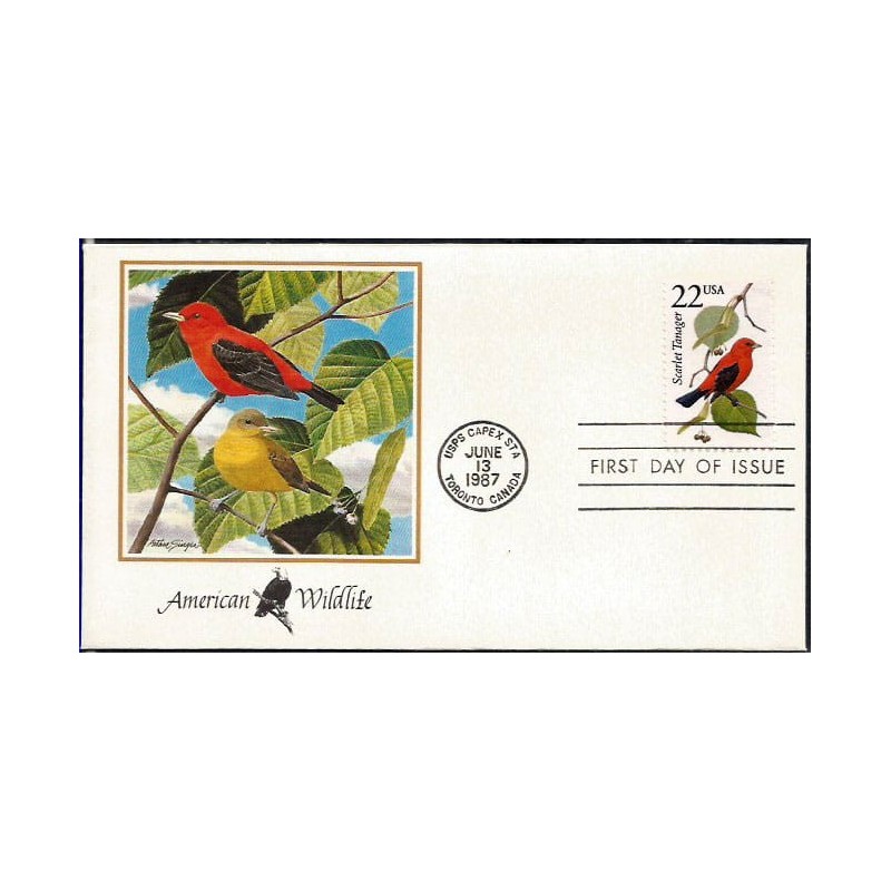 USA 1987, Fauna: trznadel, ptak. FDC