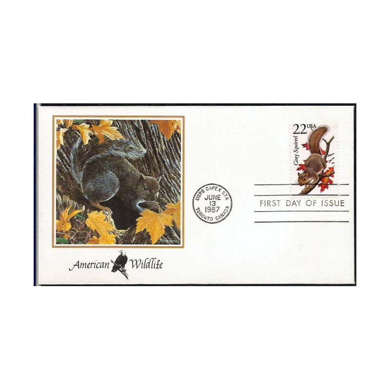 USA 1987, Fauna: wiewiórka. FDC