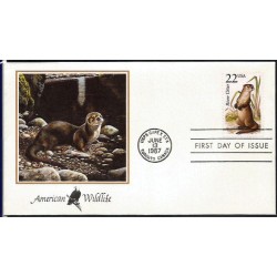USA 1987, Fauna: wydra. FDC