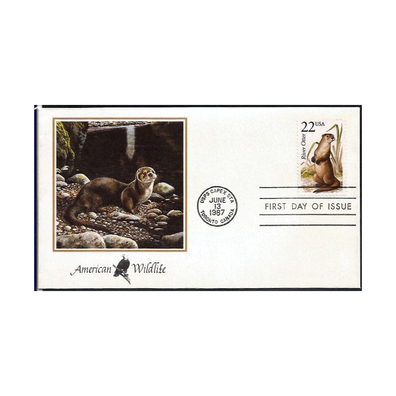 USA 1987, Fauna: wydra. FDC