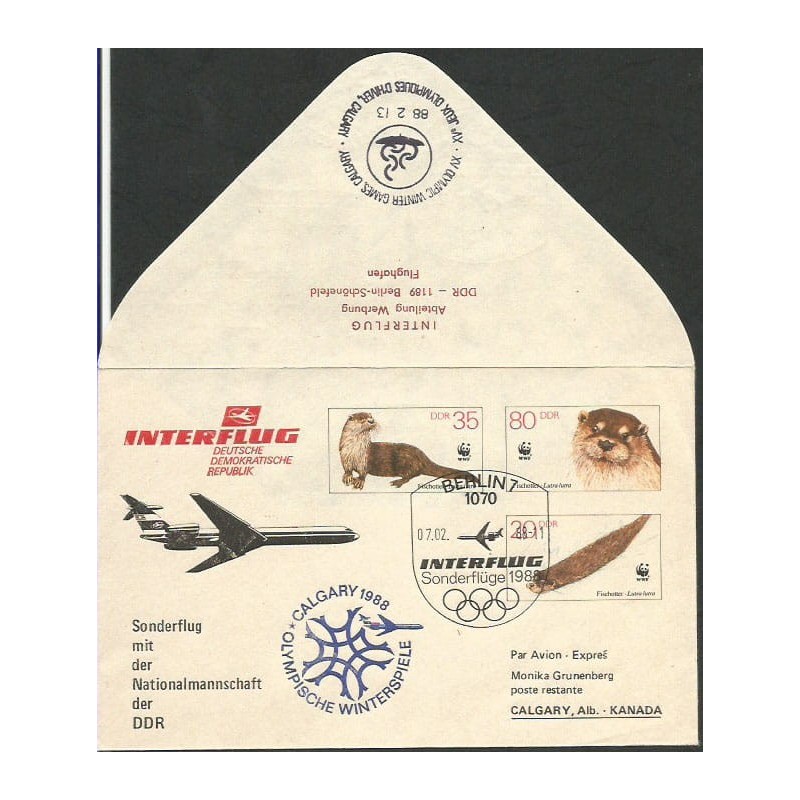 Niemcy NRD 1988, Olimpiada zimowa Calgary 1988. Lot reprezentacji NRD