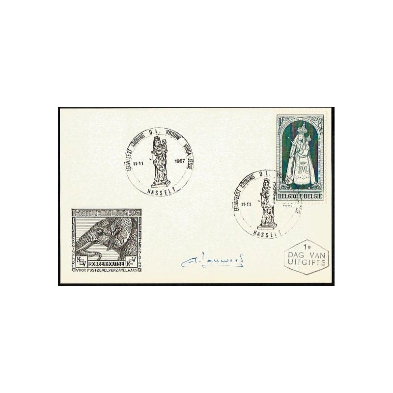 Belgia 1967, Boże Narodzenie, Matka Boska. FDC