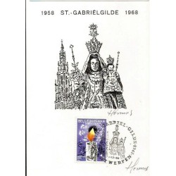 Belgia 1968, Matka Boska, Święty Gabriel. Karta maksimum