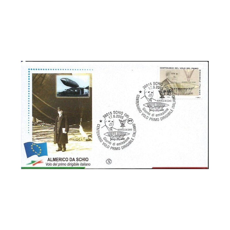 Włochy 2005, Sterowiec, balom. lotnictwo. FDC