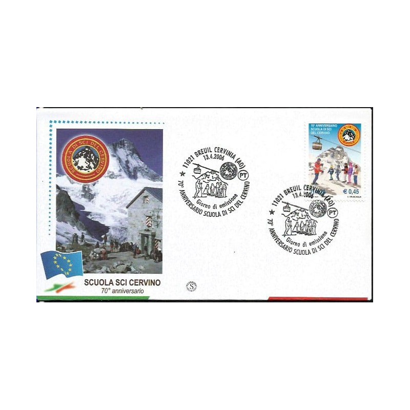 Włochy 2006, Narciarstwo, kolejka. FDC