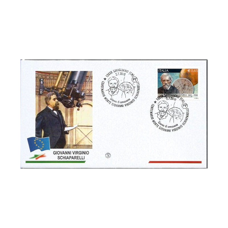 Włochy 2010, Astronomia, kosmos, G. Schiaparelli. FDC