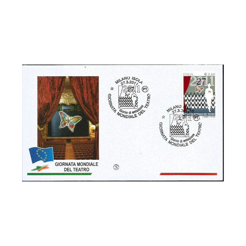 Włochy 2011, Teatr, dzień teatru. FDC