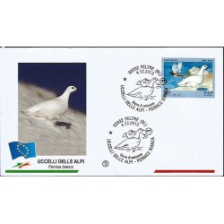 Włochy 2013, Ptaki: pardwa biała. FDC