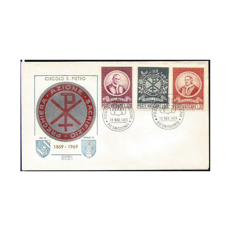 Watykan 1969, Koło św. Piotra, papież. K. Dąbrowska. FDC