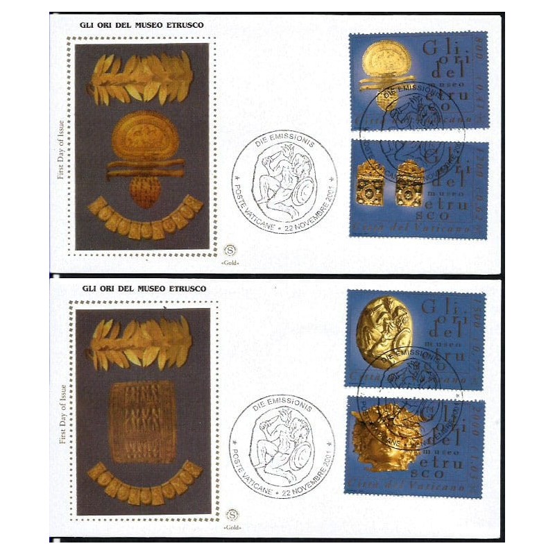 Watykan 2001, Etruskowie, archeologia, starożytność. FDC