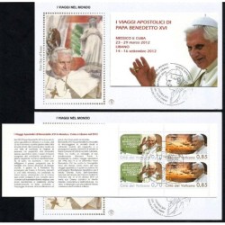 Watykan 2013, Papież Benedykt XVI, pielgrzymki. FDC z zeszycikiem.