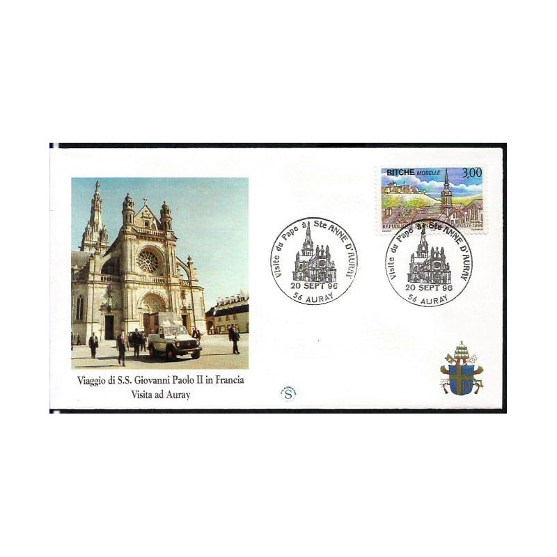 Francja 1996, Papież Jan Paweł II, pielgrzymka. Auray