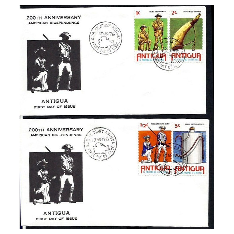 Antigua 1976, Niepodległość USA, wojna. FDC