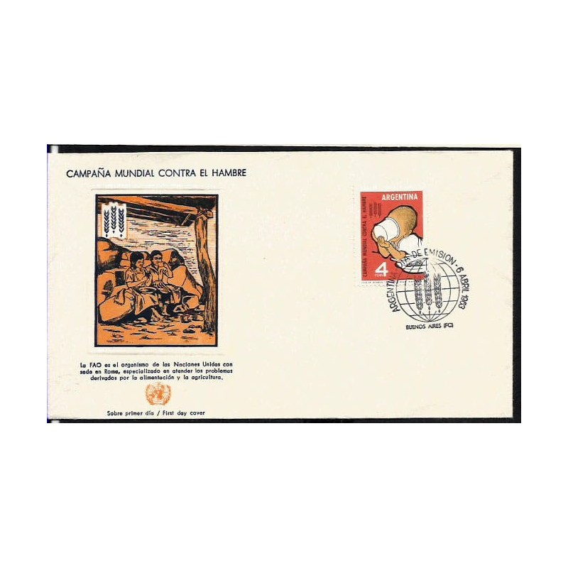 Argentyna 1963, FAO, głód, żywność. FDC