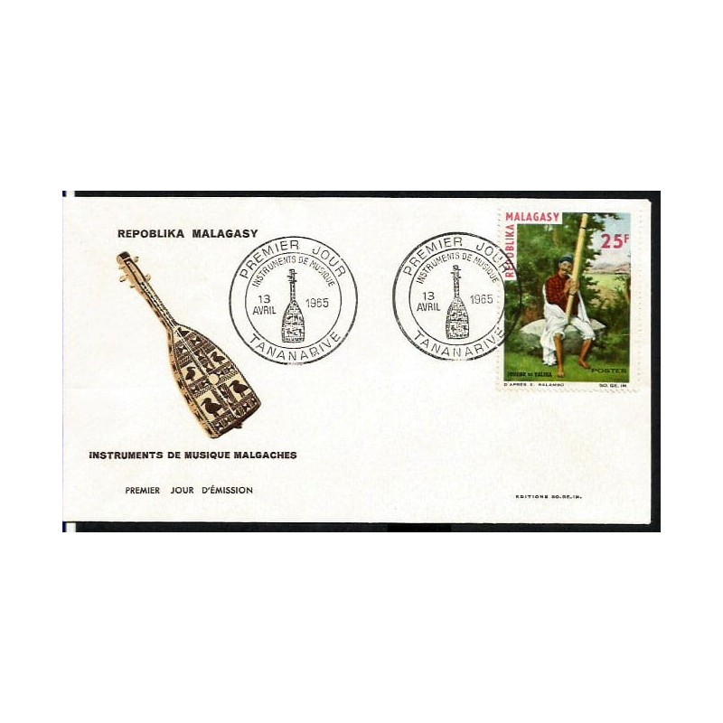Madagaskar 1965, Muzyka, instrument. FDC