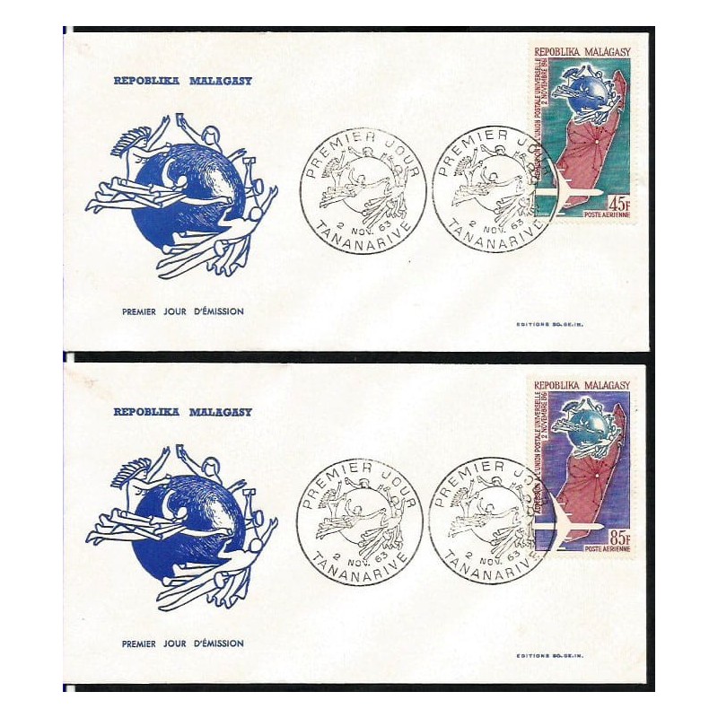 Madagaskar 1963, UPU, poczta. FDC