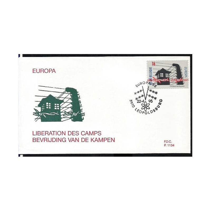 Belgia 1995, Obozy koncentracyjne, II wojna. EUROPA CEPT. FDC