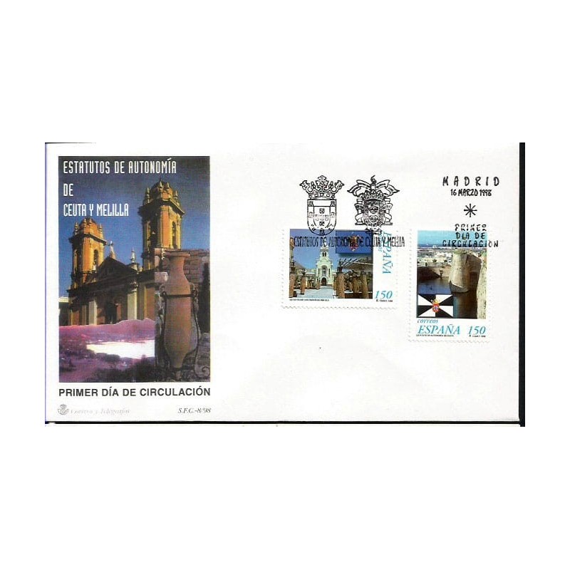 Hiszpania 1998, Ceuta i Melilla, enklawy. FDC