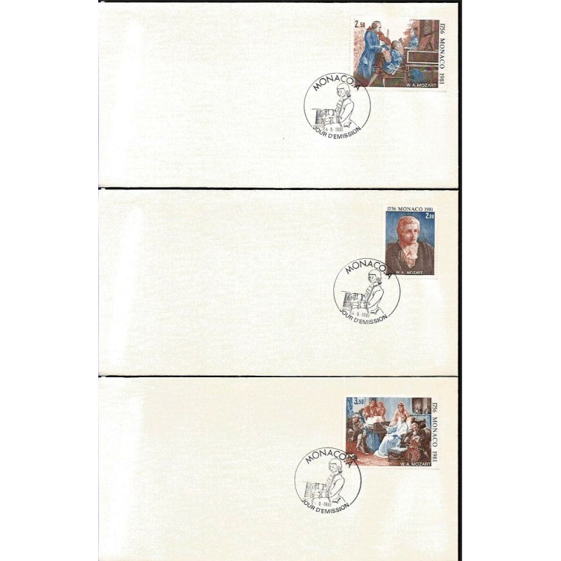 Monako 1981, Mozart, muzyka. 3 FDC
