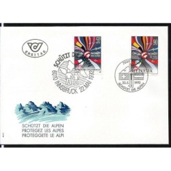 Szwajcaria 1992, Góry Alpy, ochrona. FDC z Austrią