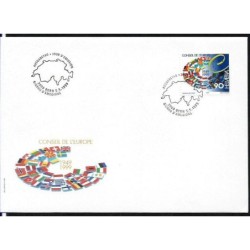 Szwajcaria 1999, Rada Europy, polska flaga. FDC