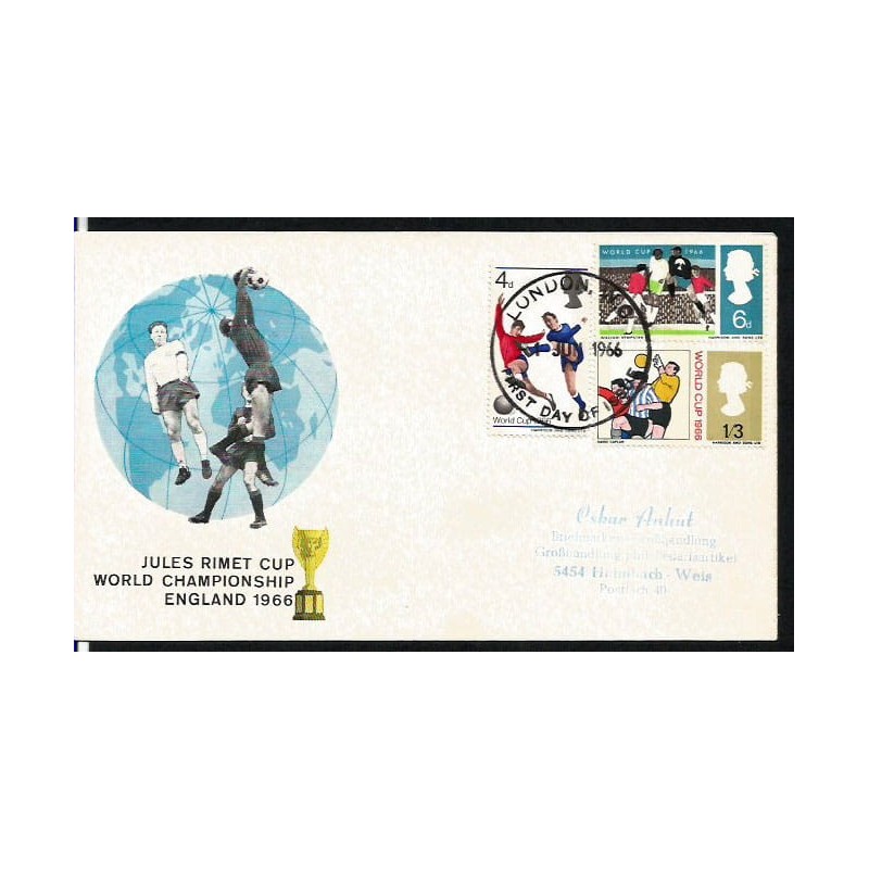 Wielka Brytania 1966, Piłka nożna, MŚ. FDC