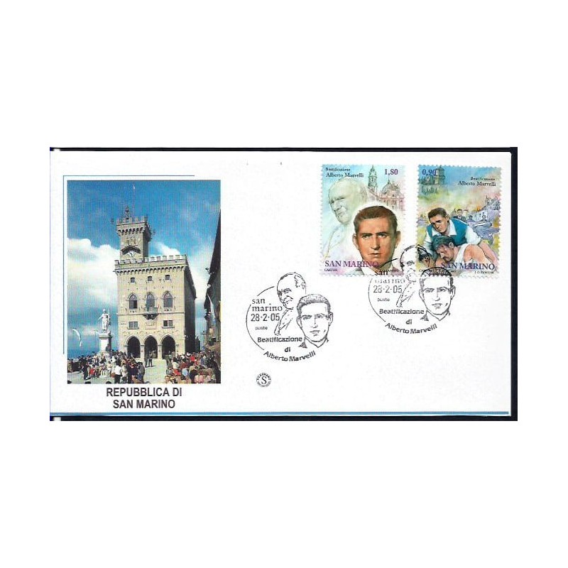 San Marino 2005, Papież Jan Paweł II, A. Marvelli. FDC