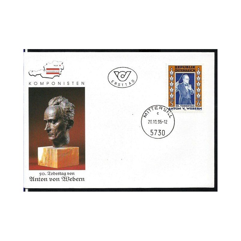 Austria 1995, A. Von Webern, muzyka. FDC