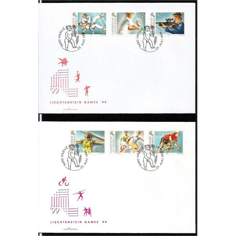 Liechtenstein 1999, Sport tenis kolarstwo judo strzelectwo. FDC