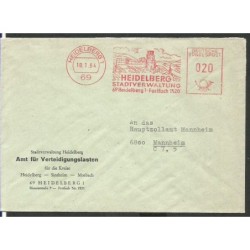 Niemcy 1964, Heidelberg, zamek, reformacja. Frankatura mechaniczna Heidelberg