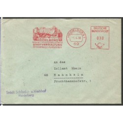 Niemcy 1968, Heidelberg, zamek, reformacja. Frankatura mechaniczna Heidelberg