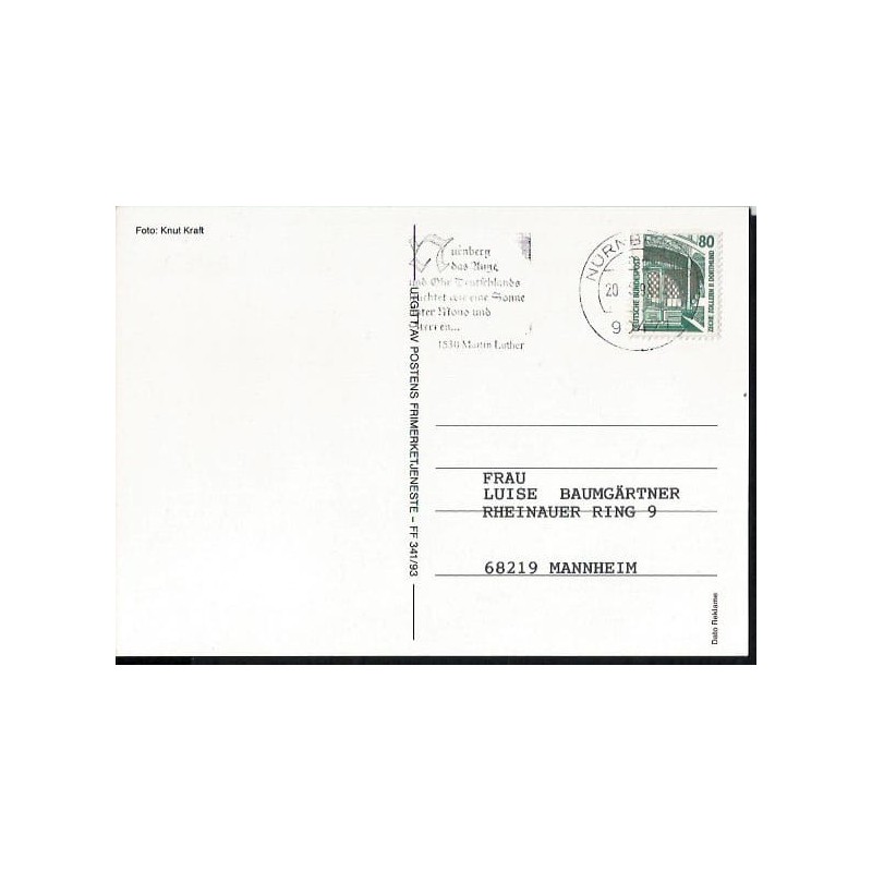 Niemcy 1996, Marcin Luter, cytat, reformacja. Norymberga