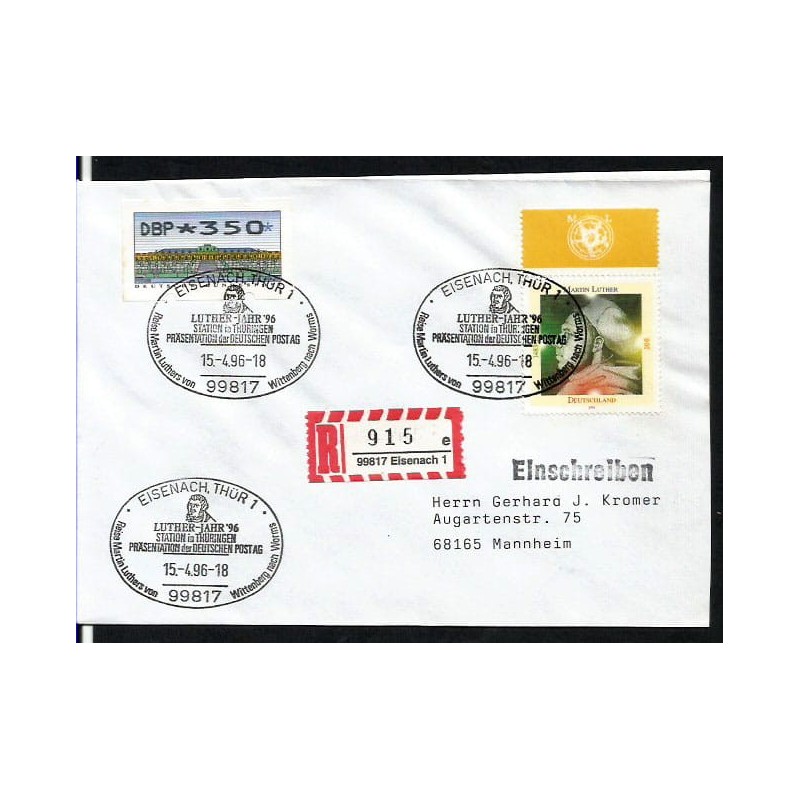 Niemcy 1996, Marcin Luter, reformacja. Eisenach, polecony