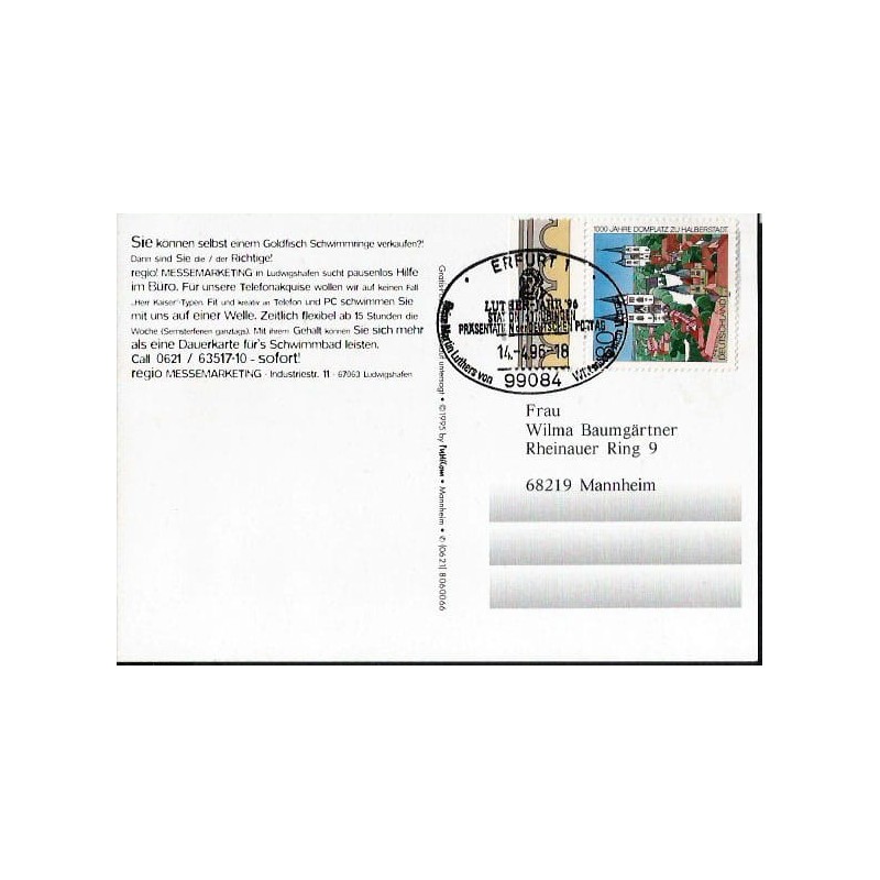 Niemcy 1996, Marcin Luter, reformacja. Erfurt