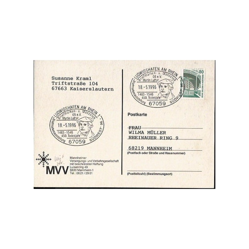 Niemcy 1996, Marcin Luter, reformacja. Ludwigshafen