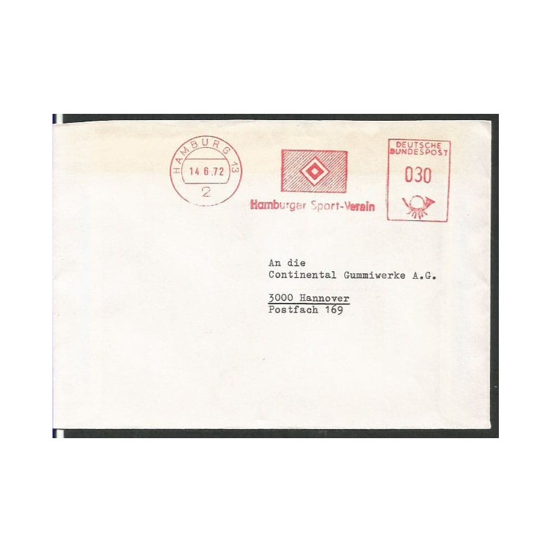 Niemcy 1972, Piłka nożna, klub HSV Hamburg. Hamburg, frankatura mechaniczna