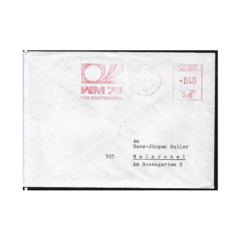 Niemcy 1974, Piłka nożna, MŚ. Frankfurt nad Menem, frankatura mechaniczna