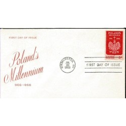 USA 1966, Polska, 1000 lat chrześcijaństwa. FDC