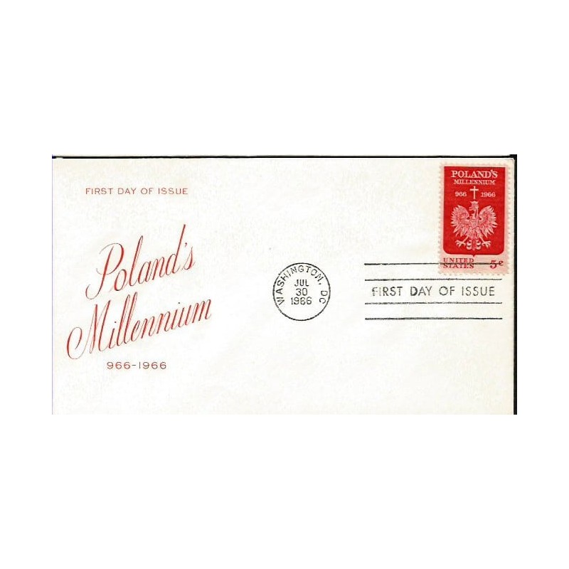 USA 1966, Polska, 1000 lat chrześcijaństwa. FDC