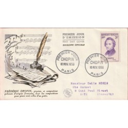 Francja 1956, Muzyka, F. Chopin. FDC